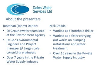 The Problems and Solutions to Borehole Construction by Dales Water ...