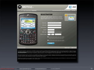 Applied Design Group   web/ www.applieddesign.tv email/ tim@applieddesign.tv phone/ +1.415.258.9575   65
 