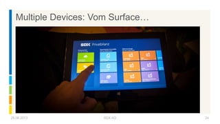 26.06.2013 SDX AG 24
Multiple Devices: Vom Surface…
 