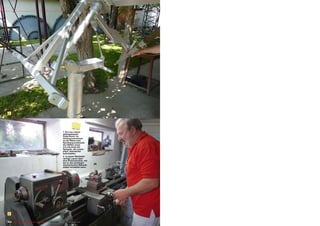 1




                                                               1. Ein von Laszlo
                                                               selbstgebauter
                                                               Polarmount. Im
                                                               Hintergrund lehnen
                                                               an der Wand zum
                                                               Nachbargrundstücke
                                                               die Hälften eines
                                                               4.6 und eines 5m
                                                               Spiegels, die Laszlo
                                                               plant, demnächst
                                                               aufzustellen.
                                                               2. In seiner Werkstatt
                                                               verfügt Laszlo über
                                                               eine Drehmaschine, mit
                                                               der er alle benötigen
                                                               mechanischen Batueile
                                                               selber herstellen kann.




 2

232 TELE-satellite — Global Digital TV Magazine — 10-1
                                                     1/201 — www.TELE-satellite.com
                                                         1
 