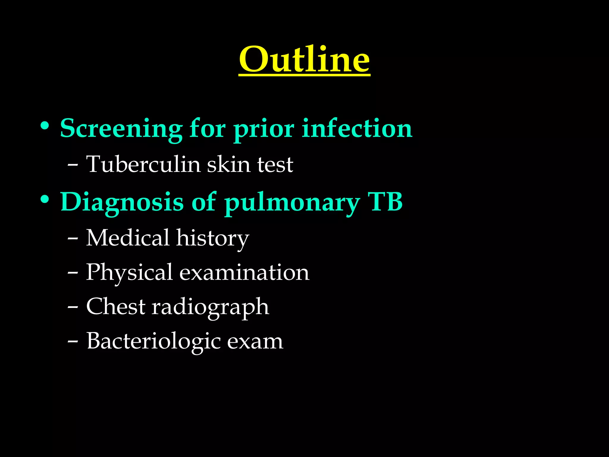Diagnosis of Pulmonary Tuberculosis | PPT