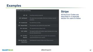 47@keshinpoint
Examples
Stripe
All the Error Codes are
described in a separate
section for users to follow
 