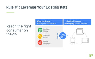 Rule #1: Leverage Your Existing Data
Reach the right
consumer on
the go.
 