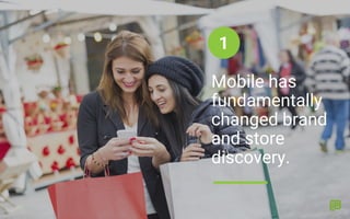 Mobile has
fundamentally
changed brand
and store
discovery.
1
 