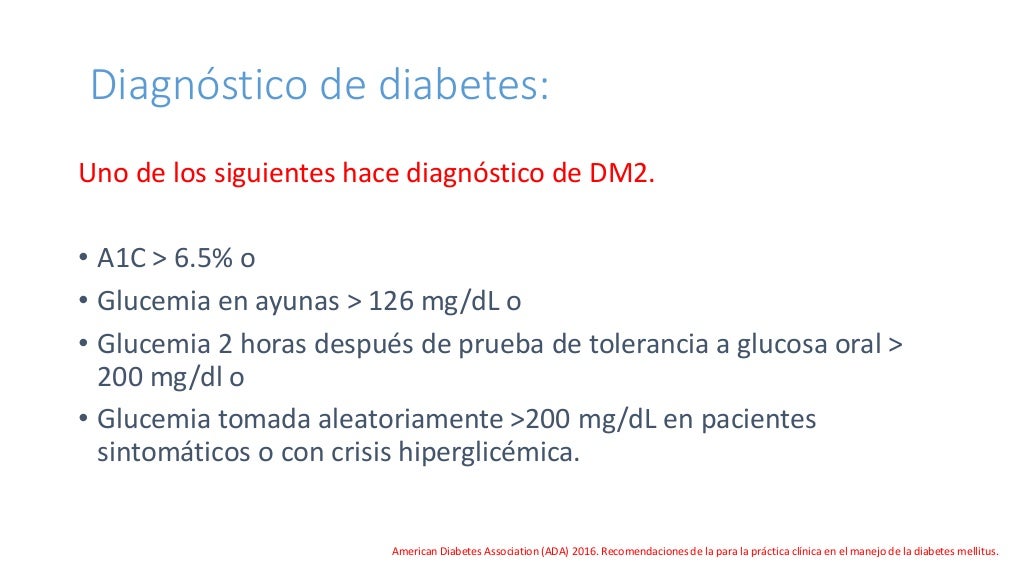 Dx de diabetes.Guías 2016.