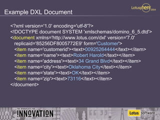 Dxl As A Lotus Domino Integration Tool | PPT