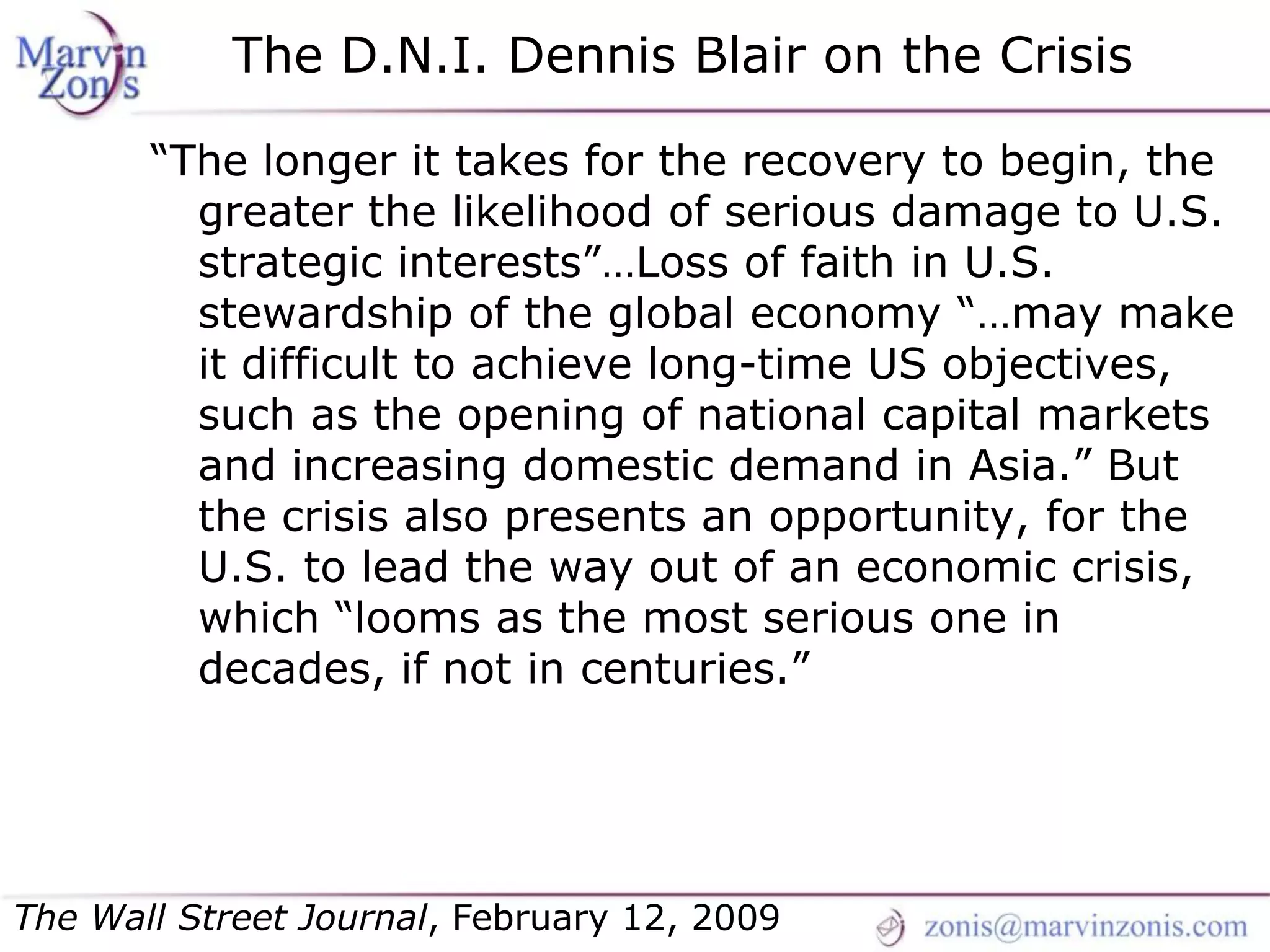 Marvin Zonis - Challenges for President Obama