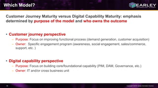 Copyright © 2016 Earley Information Science45
Which Model?
Customer Journey Maturity versus Digital Capability Maturity: e...