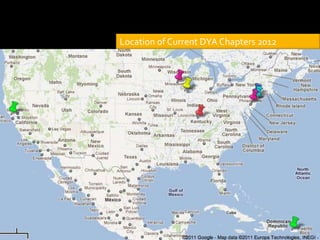 Location of Current DYA Chapters 2012
 