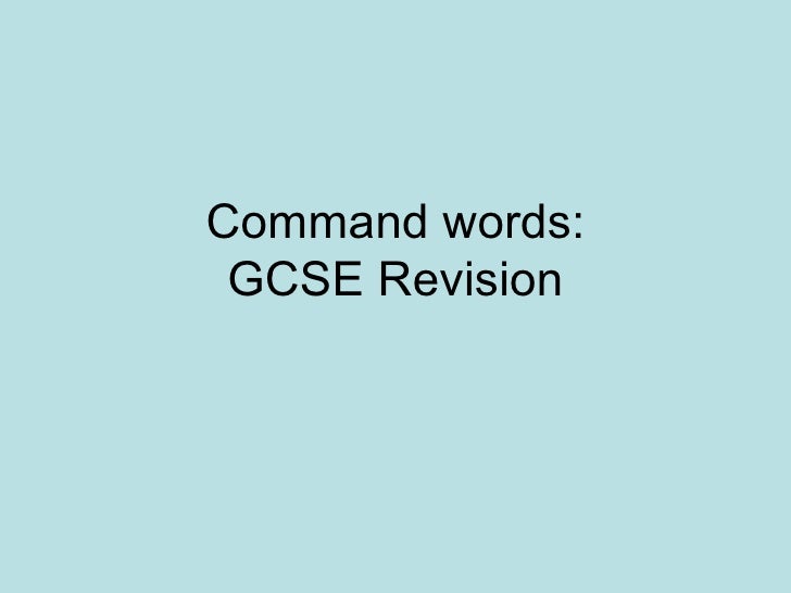 Command Words for GCSE Geography