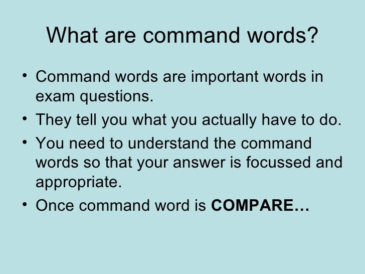Command Words for GCSE Geography