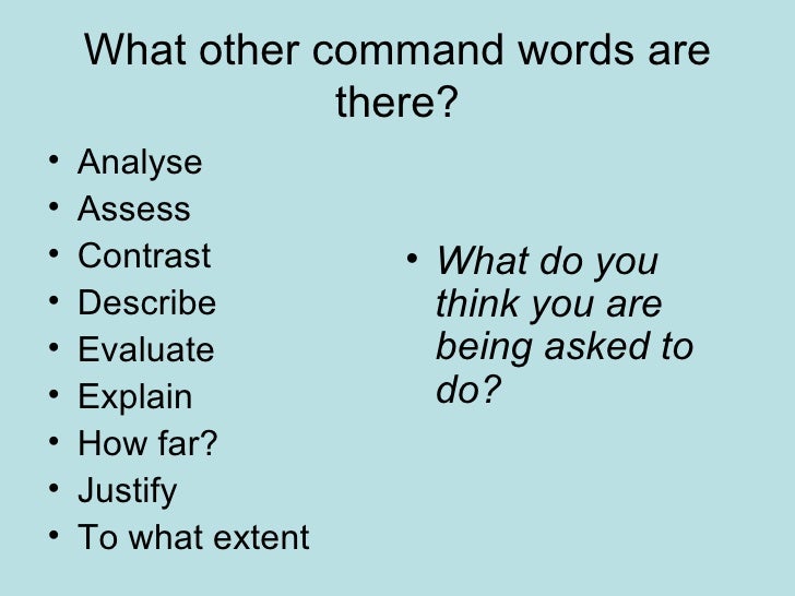 Command Words for GCSE Geography