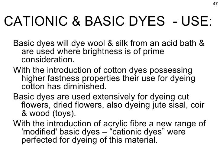 Dye classification