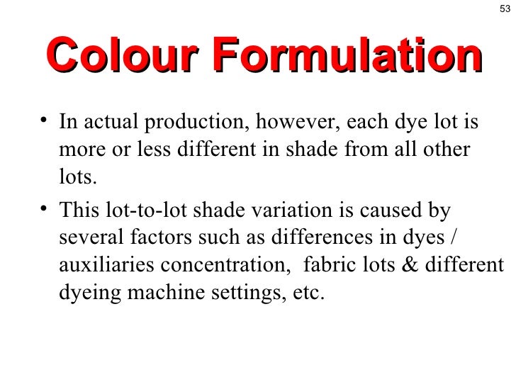 Dye classification