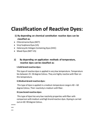reactive dyes in dyeing  Slide 4
