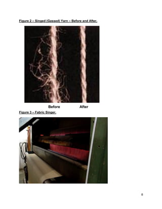 8
Figure 2 – Singed (Gassed) Yarn – Before and After.
Figure 3 – Fabric Singer.
Before After
 