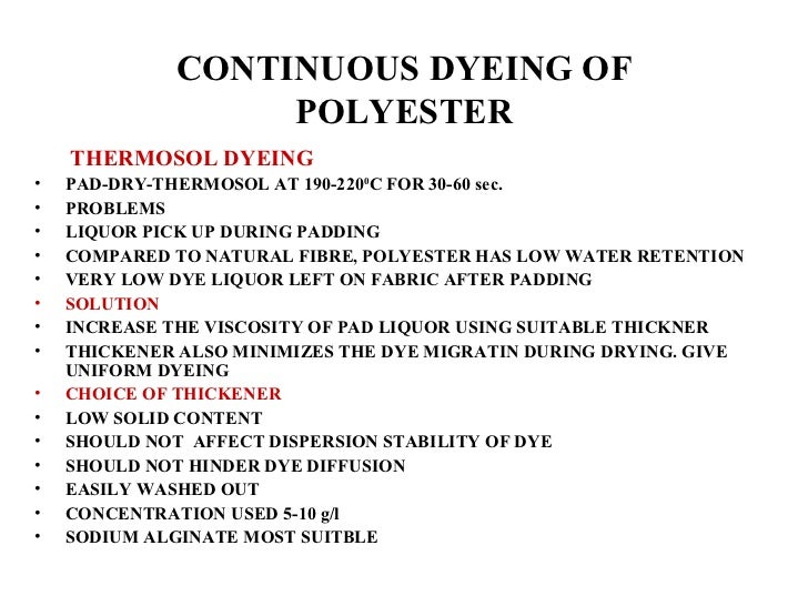Dyeing of polyester