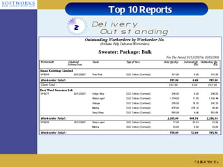 Top 10 Reports Delivery Outstanding Slide # 2 
