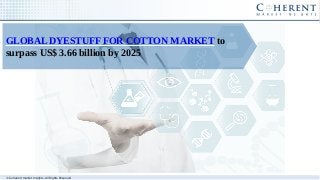 © Coherent market Insights. All Rights Reserved
GLOBAL DYESTUFF FOR COTTON MARKET to
surpass US$ 3.66 billion by 2025
 