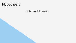 Hypothesis
In the social sector,
 