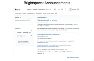 Brightspace: Announcements
5
 