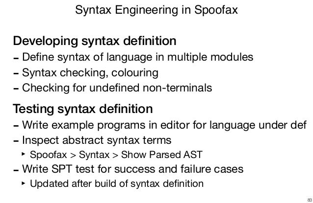declare your language syntax definition syntax definition