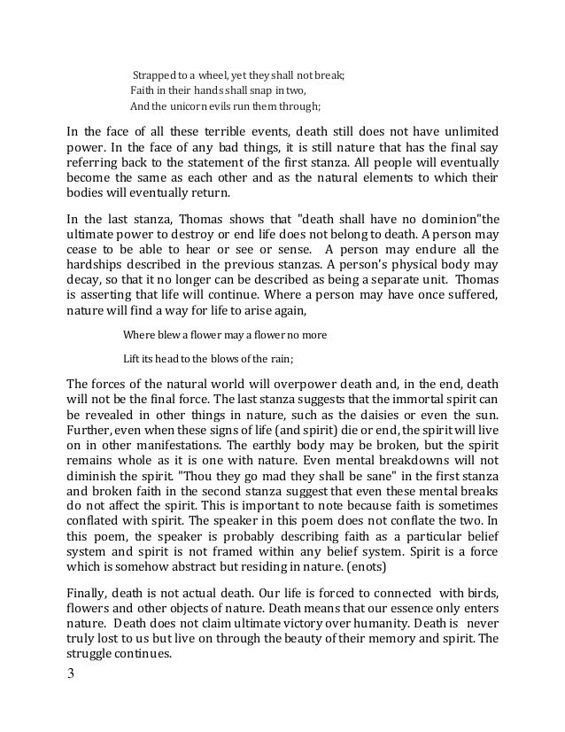 And Death Shall Have No Dominion Analysis Dylan thoman’s and death shall have no dominion. new vision of death