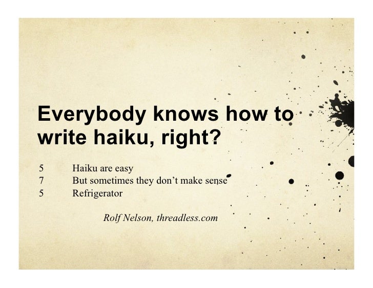 Haiku and how to write