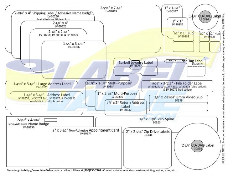 Label Size Chart