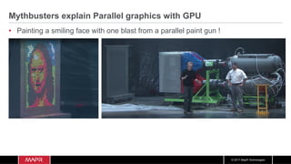 © 2017 MapR Technologies
Mythbusters explain Parallel graphics with GPU
•  Painting a smiling face with one blast from a parallel paint gun !
 