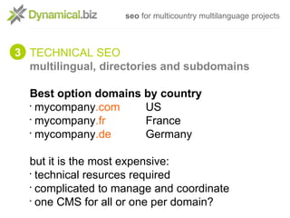 seo for multicountry multilanguage projects



3 TECHNICAL SEO
  multilingual, directories and subdomains

  Best option d...