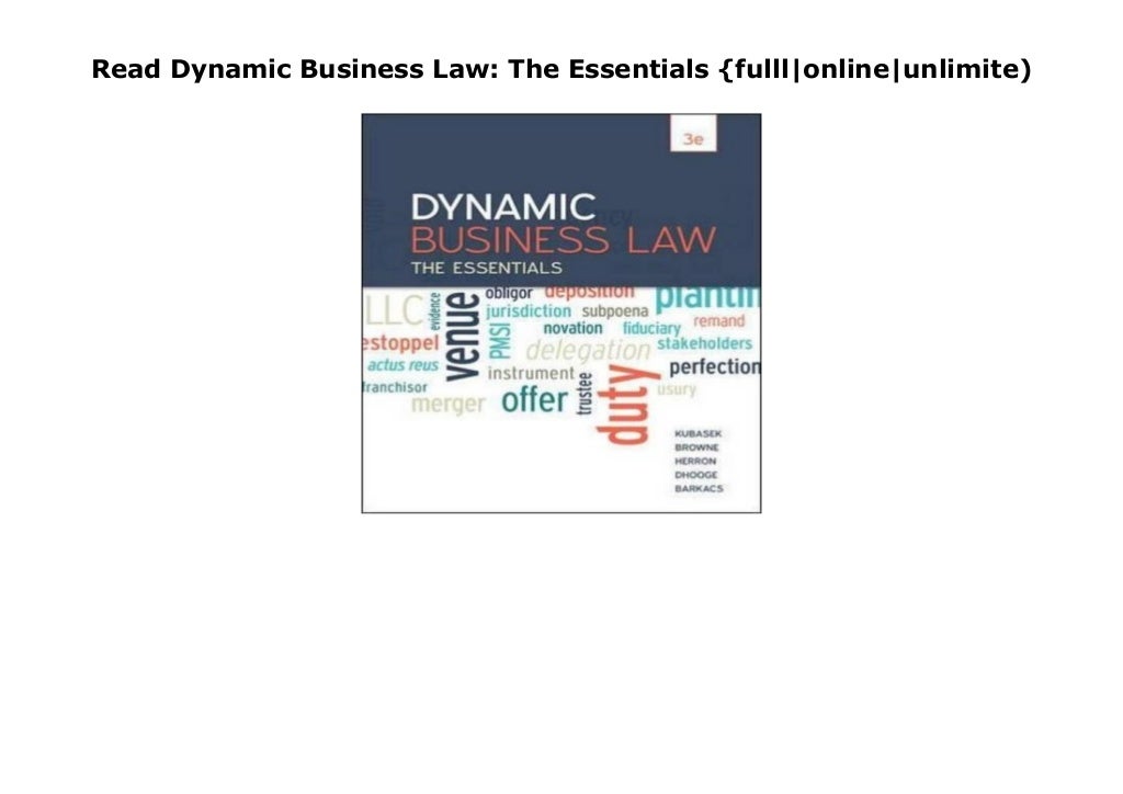 Read Dynamic Business Law The Essentials