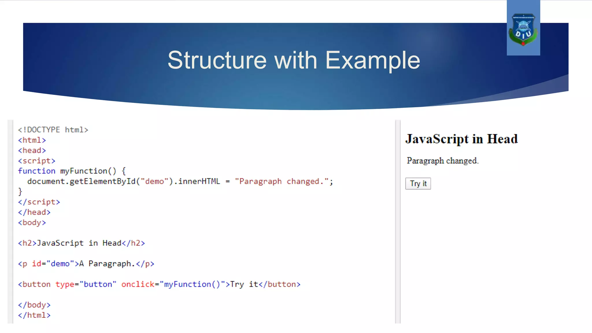 Structure with Example 