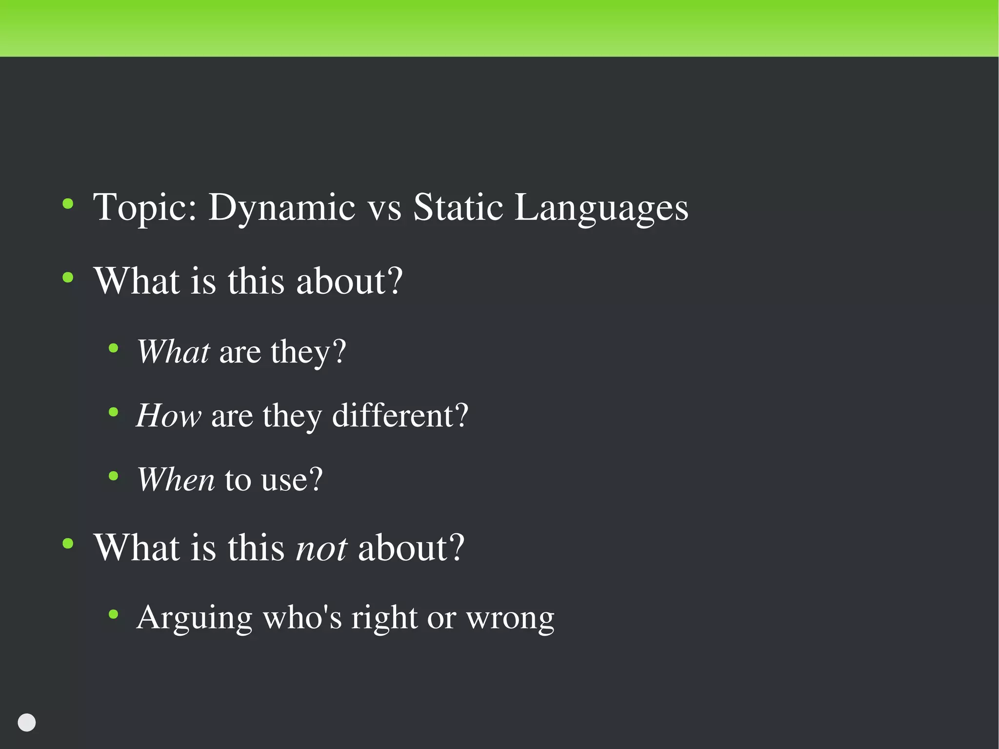Dynamic Vs Static | PDF | Programming Languages | Computing