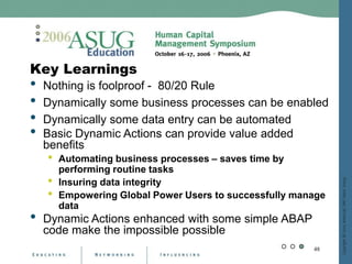 Dynamic Actions On Steroids