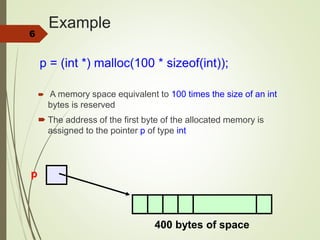 Malloc Size Dynamic allocation | PPT