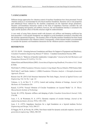 Dynamic analysis of machine foundation: when a static force cannot give ...