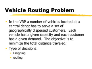 Supply chain logistics : vehicle routing and scheduling | PDF
