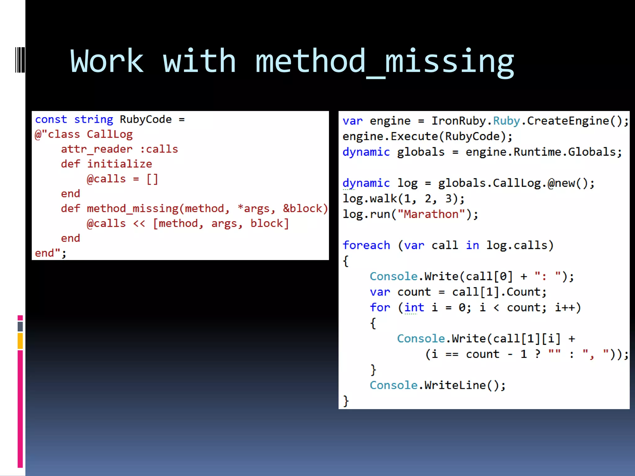 Work with method_missing 
