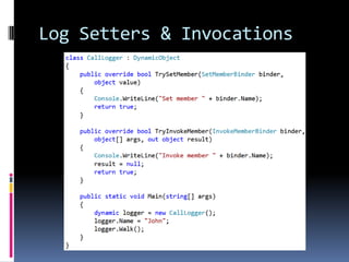 Log Setters & Invocations
 