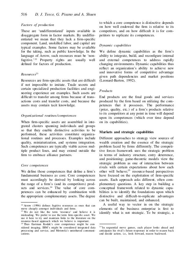 dynamic capabilities and strategic management David j teece thomas w tusher professor in global business faculty director, tusher center for the management dynamic capabilities and strategic management:. dynamic capabilities and strategic management David j teece thomas w tusher professor in global business faculty director, tusher center for the management dynamic capabilities and strategic management:.
