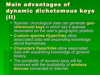 Dynamic dichotomous keys | PPS