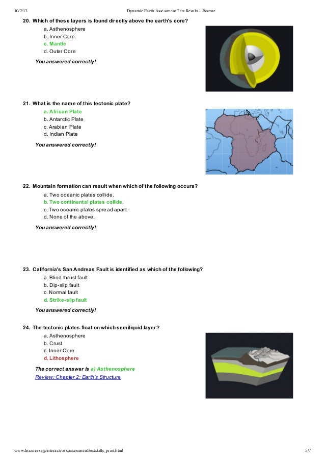 pics Dynamic Earth Interactive Activity Answer Key dynamic earth assessment test results