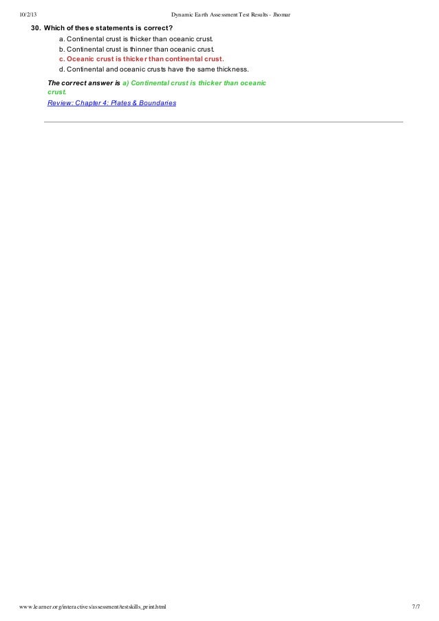 pix Dynamic Earth Interactive Activity Answer Key dynamic earth assessment test results