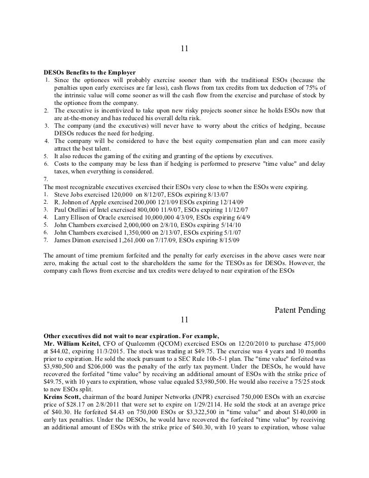 Employer deduction stock options