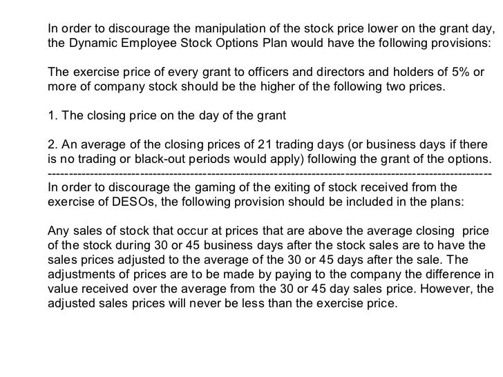 Employee stock options sars