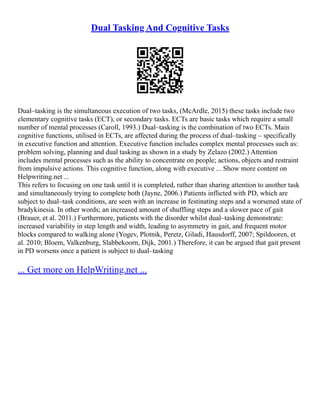 Trail Connect Task Dual Tasking Dynamic Gait Index | PDF