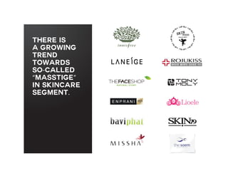 there is
a growing
trend
towards
so-called
“masstige”
IN SKINCARE
SEGMENT.

 