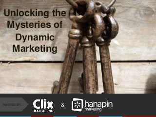 #THINKPPC
&HOSTED BY:
Unlocking the
Mysteries of
Dynamic
Marketing
 