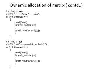 Array Dynamic Memory Allocation Dynamic memory allocation | PPT